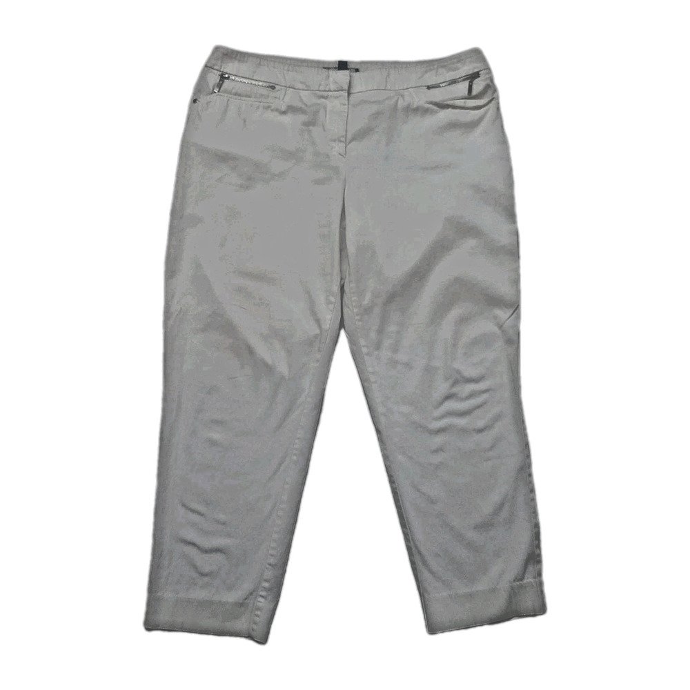 Jones New York Signature Pants 8 Cotton Lightweight Stretch White